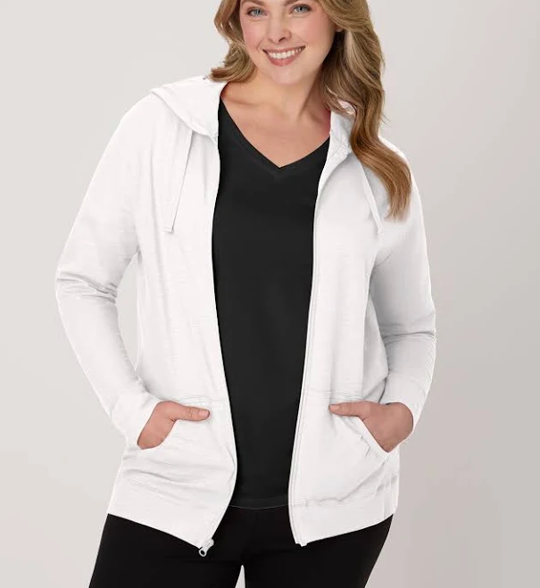 Hanes Women's Slub Jersey Full Zip Hoodie