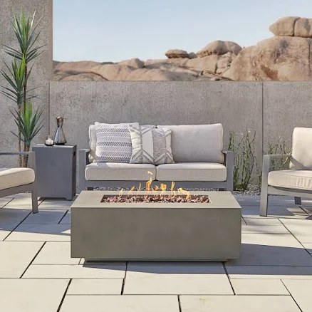 Real Flame Aegean 42" Rectangle Propane Fire Table