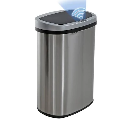 BestOffice 13-Gallon Touch Free Sensor Automatic Trash Can