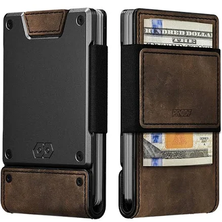 PROOF Men's Slim Minimalist Leather Wallet with RFID