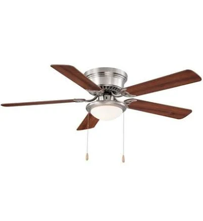 Ceiling Fan Hugger 52 in. LED Indoor Brushed Nickel Ceiling Fan with Light Kit