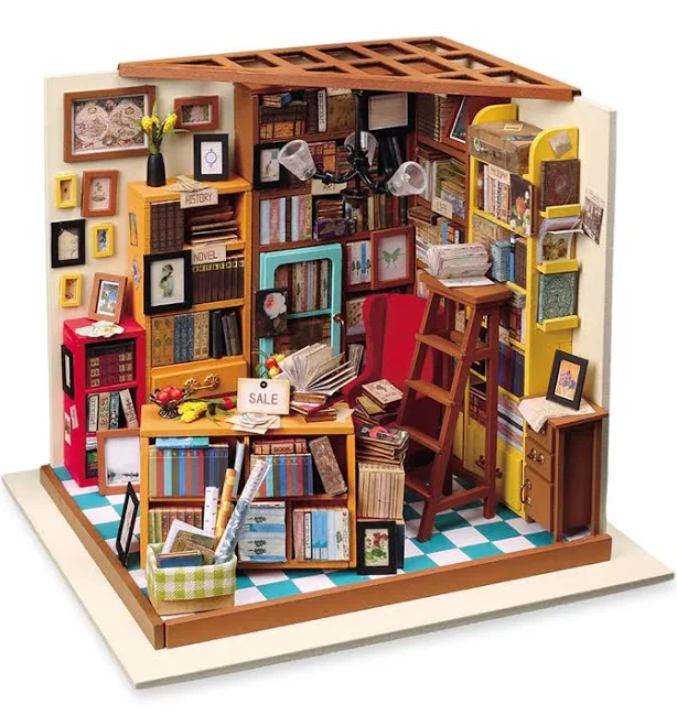 Rolife Library Sam's Study DIY Miniature Dollhouse