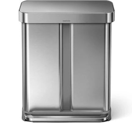 simplehuman 58L Dual Compartment Step Trash Can