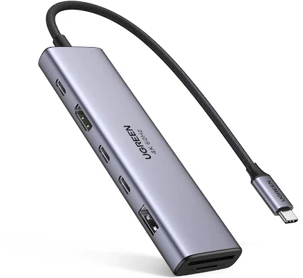 UGREEN USB C Hub with Ethernet Port 7 in 1 Multiport Adapter 4K@60Hz HDMI to 100W PD SD TF Card Reader