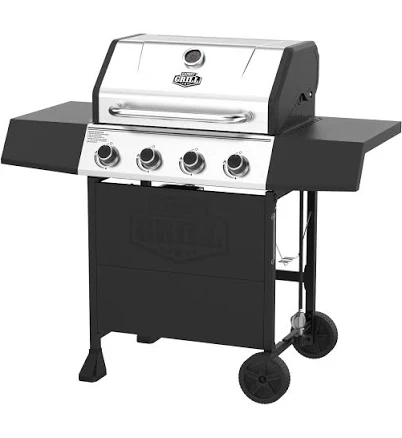 Expert Grill 4-Burner Propane Gas Grill with Side Table and Wheels