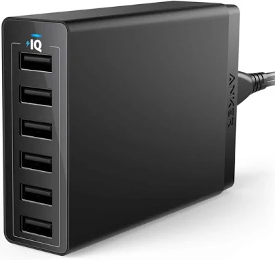 Anker Charger 60W 6 Port Charging Station PowerPort 6 Multi USB Charger for iPhone 15/Pro/Pro Max/14/13